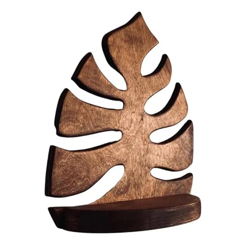 OZLCUA Blumenregal Monstera-Blattförmige Wandregale aus Holz for Badezimmer, schwebende Regale for die Wand, Wohnzimmer, Schlafzimmer, Innenbereich, Topfpflanzenhalter Pflanzenständer