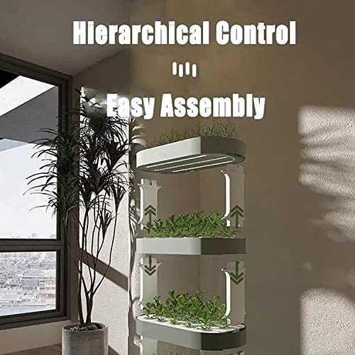 Hydroponics Tower System - 48/64 Löcher Aeroponics Grow Kit mit LED Grow Light & Fernbedienung für Indoor Aquaponics Gartenarbeit, Perfekt für Gemüse & Kräuter
