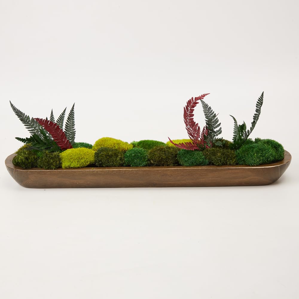 prefleur Only Moss No Bowl 4 Farben Mix Pack konservierte Stange Moos Floristen-Dekoration Ostern Tischdekoration Hochzeit (1,5 m², Grün-A, Grün-B, Grün-C, Grün-D, 5 Farn)