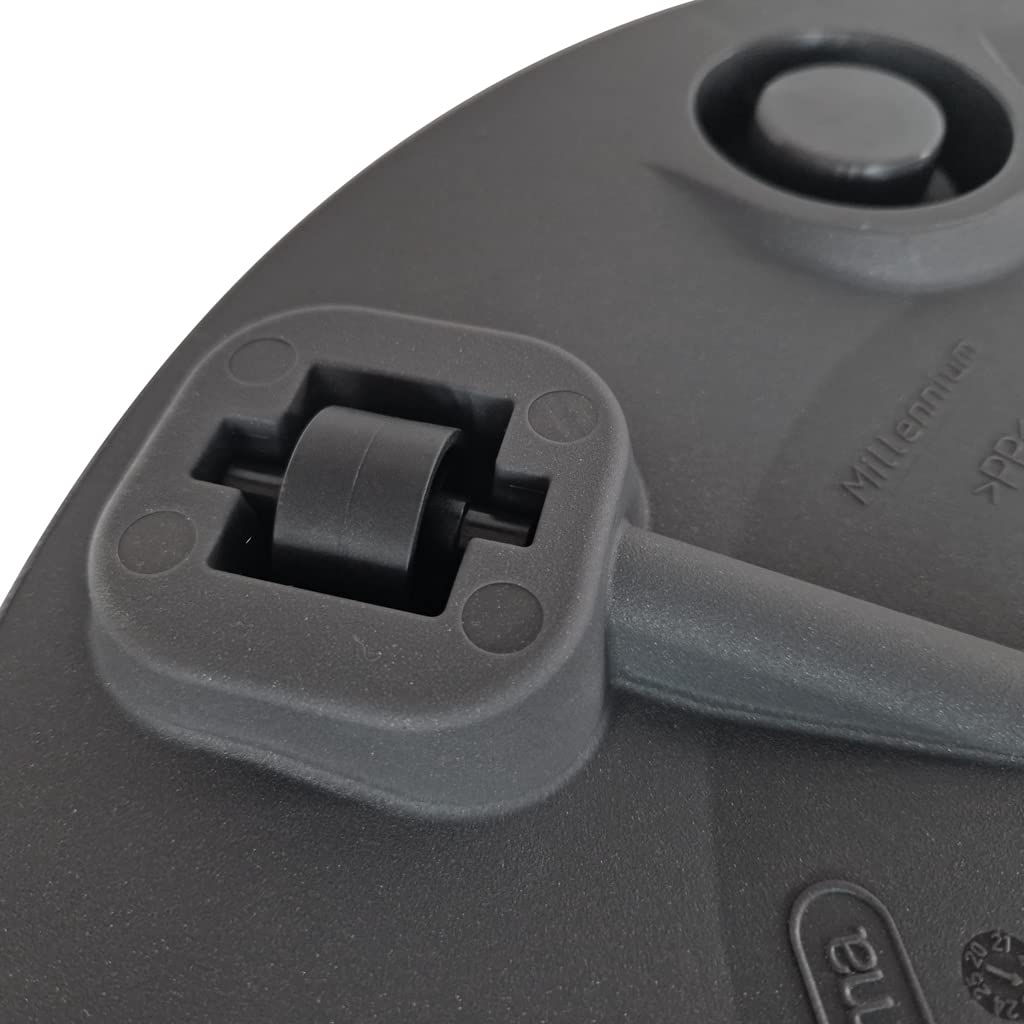 Kreher XXL Pflanzkübel Millennium mit rollbarer Plattform und einem Volumen von 80 Liter! Tolle Naturstein Optik in Braun oder Anthrazit! Maße: 59 x 49 cm (ØxH) (Anthrazit)