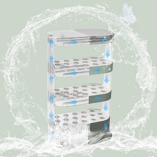 Hydroponics Tower System - 48/64 Löcher Aeroponics Grow Kit mit LED Grow Light & Fernbedienung für Indoor Aquaponics Gartenarbeit, Perfekt für Gemüse & Kräuter