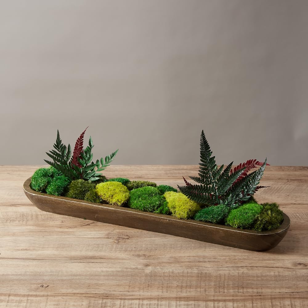 prefleur Only Moss No Bowl 4 Farben Mix Pack konservierte Stange Moos Floristen-Dekoration Ostern Tischdekoration Hochzeit (1,5 m², Grün-A, Grün-B, Grün-C, Grün-D, 5 Farn)