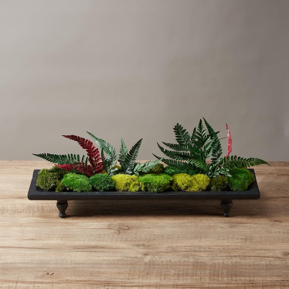 prefleur Only Moss No Bowl 4 Farben Mix Pack konservierte Stange Moos Floristen-Dekoration Ostern Tischdekoration Hochzeit (1,5 m², Grün-A, Grün-B, Grün-C, Grün-D, 5 Farn)