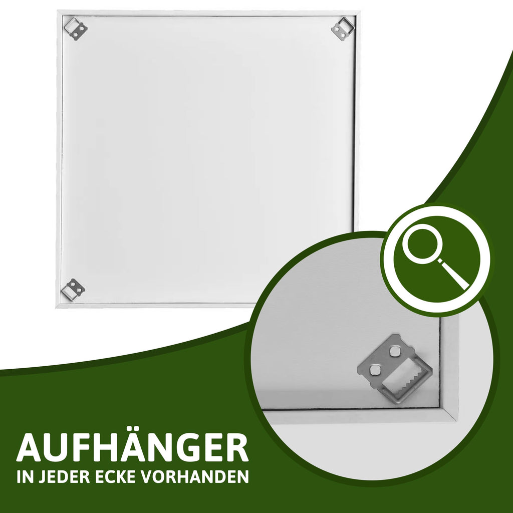 Moosbild Pflanzenbild mit River Design im Verlauf 50% Kugelmoos und 50% Flachmoos rechteckig, Wandbild, Mooswand, Pflanzenbild mit Bollenmoos, Plattenmoos und Holzrahmen (110x55, weiß)