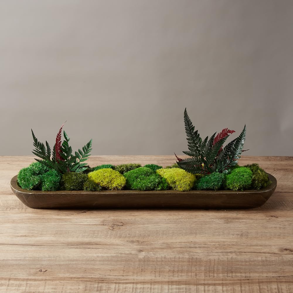 prefleur Only Moss No Bowl 4 Farben Mix Pack konservierte Stange Moos Floristen-Dekoration Ostern Tischdekoration Hochzeit (1,5 m², Grün-A, Grün-B, Grün-C, Grün-D, 5 Farn)