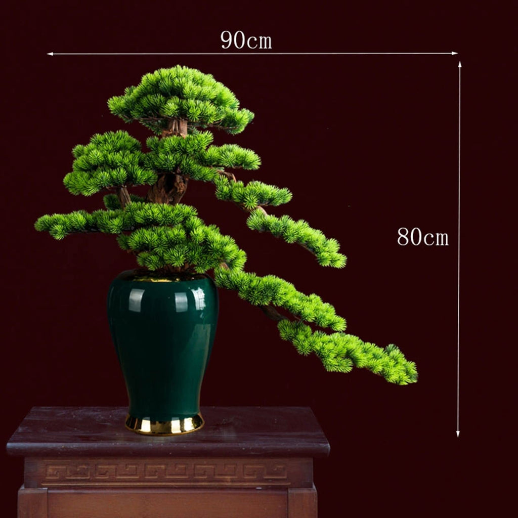 Artificial Trees Cypress Welcome Pine Bonsai Indoor Artificial Bonsai Tree with Vase Fake Plants Artificial Zen Bonsai Tree Potted Faux Pine Plants Bonsai Tree for Home Office Indoor Decor Home Decora