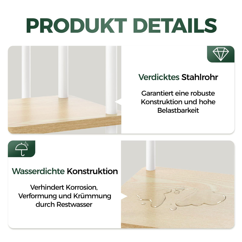 Bamworld Pflanzenständer Blumenständer Indoor 6 Etagen Pflanzenregal Blumentreppe Metall Outdoor Balkon Deko Schlafzimmer Blumentopf Zimmerpflanzen Pflanztisch (weis)