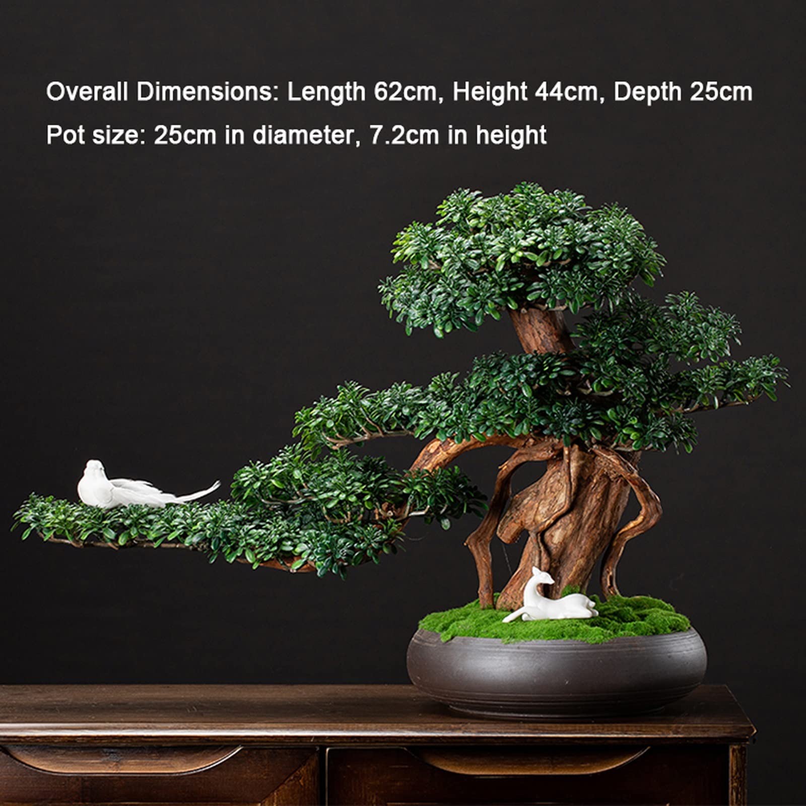 KIZQYN Kunstpflanze Bonsai Tree Faux Wacholder Bonsai Artificial Bonsai Tree Decor Desk Plants for Home Office Showcase Indoor Decor Desktop Display Künstlicher Bonsai-Baum (Color : B)