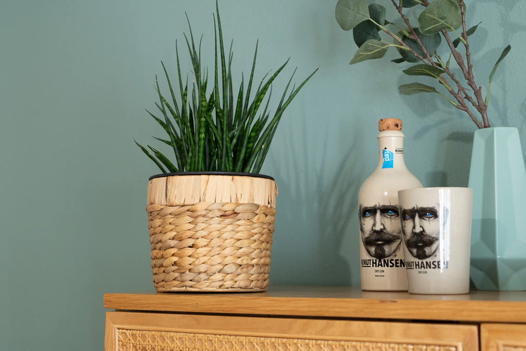 Decorasian 3er Set Blumentopf rund geflochten aus Seegras mit Kunststoffeinsatz zum bepflanzen - Pflanztopf - 16cm + 20cm + 26cm