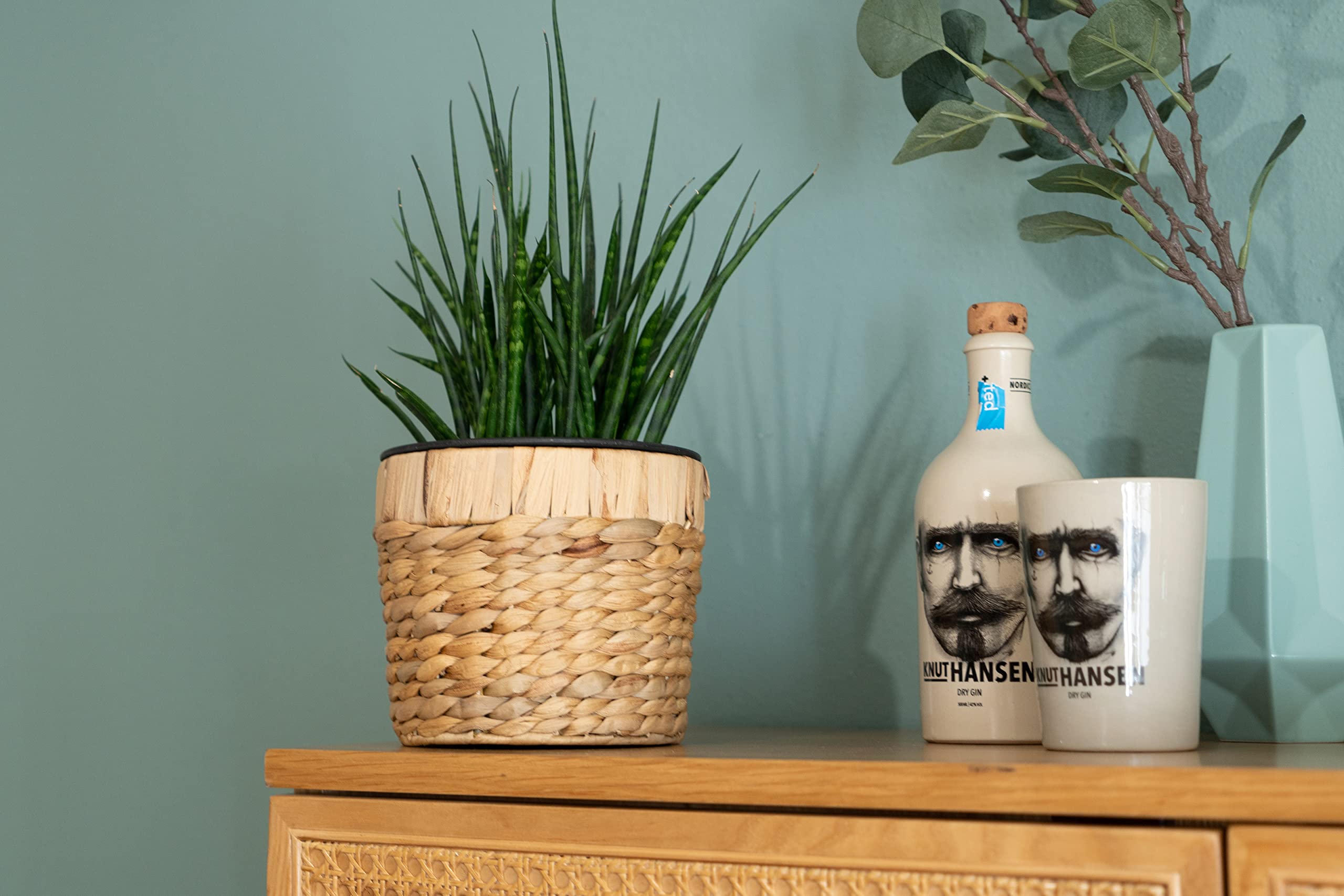 Decorasian 3er Set Blumentopf rund geflochten aus Seegras mit Kunststoffeinsatz zum bepflanzen - Pflanztopf - 16cm + 20cm + 26cm