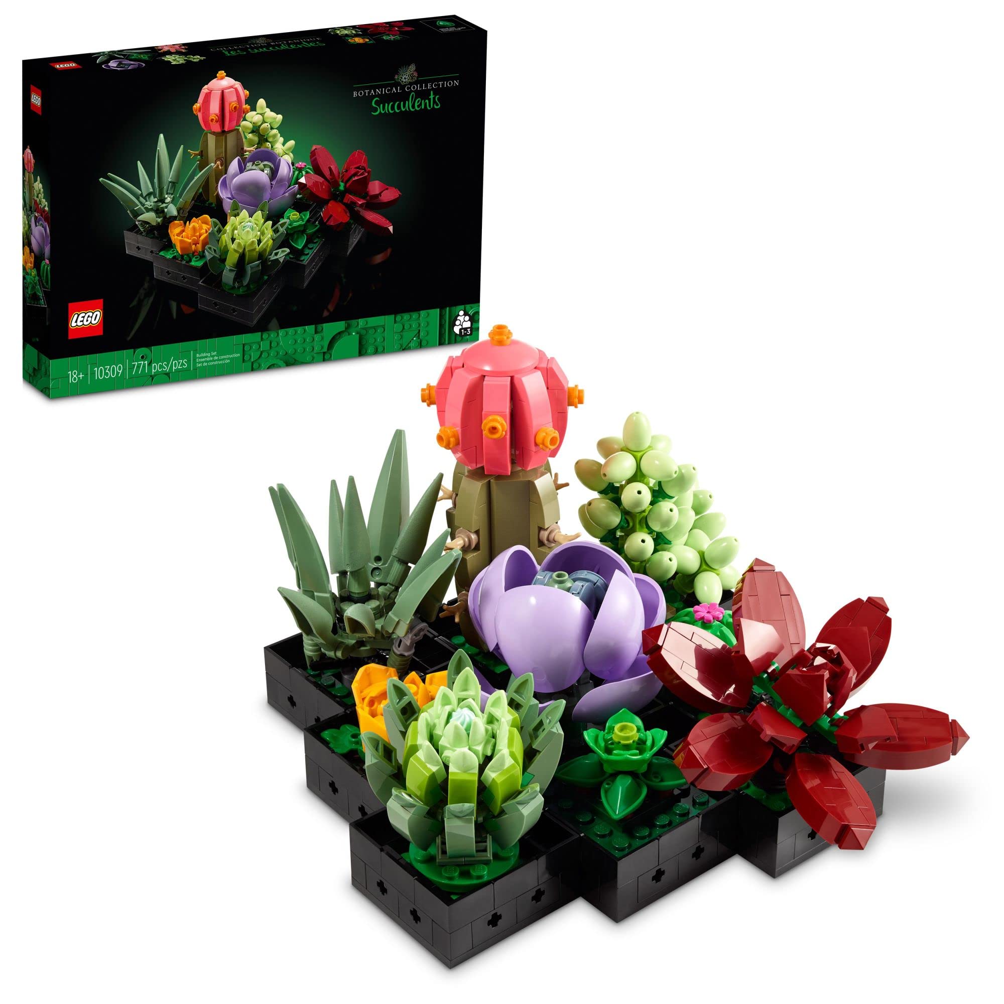 LEGO Succulents 10309 Plant Decor Building Set for Adults; Build a Succulents Display Piece for The Home or Office (771 Pieces)