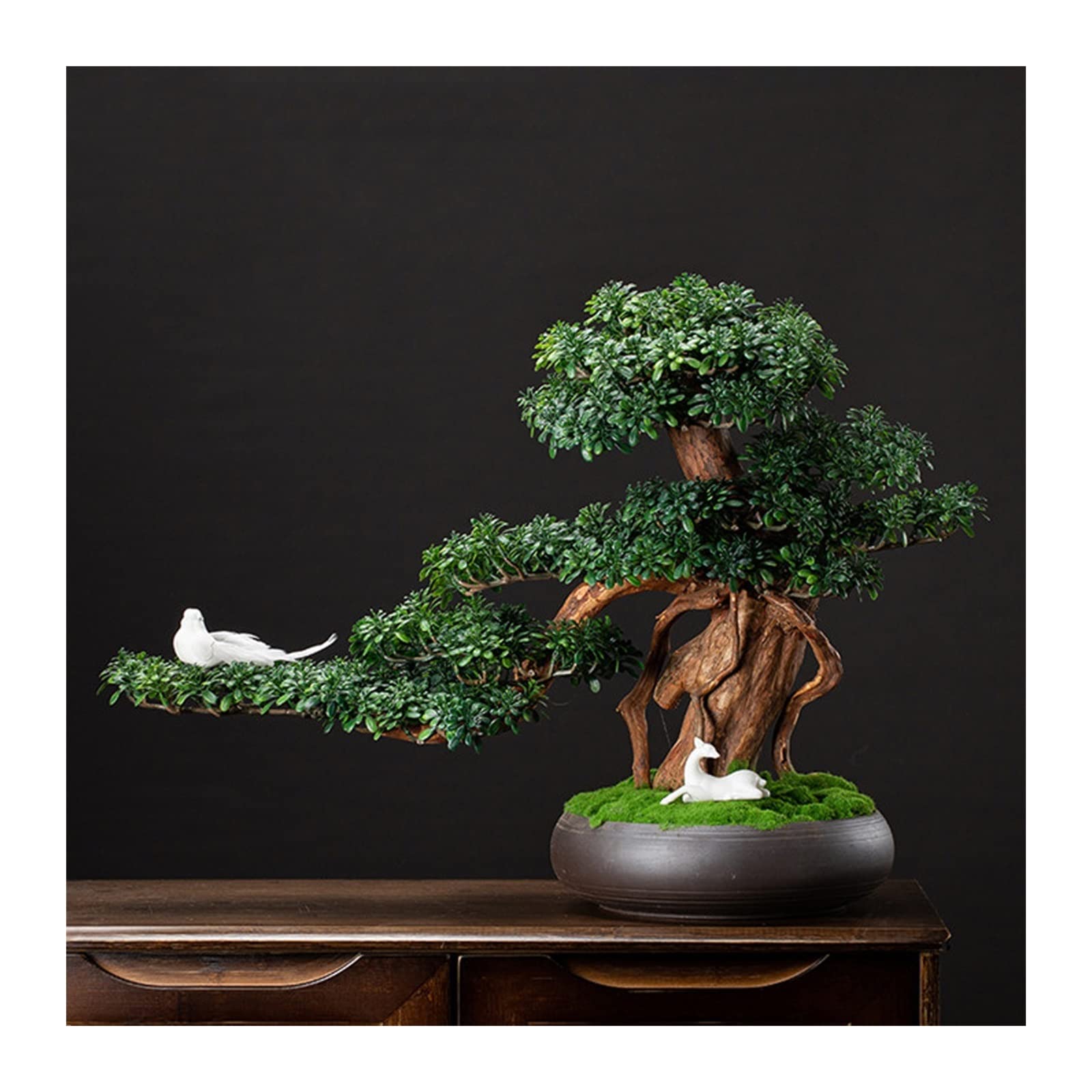 KIZQYN Kunstpflanze Bonsai Tree Faux Wacholder Bonsai Artificial Bonsai Tree Decor Desk Plants for Home Office Showcase Indoor Decor Desktop Display Künstlicher Bonsai-Baum (Color : B)