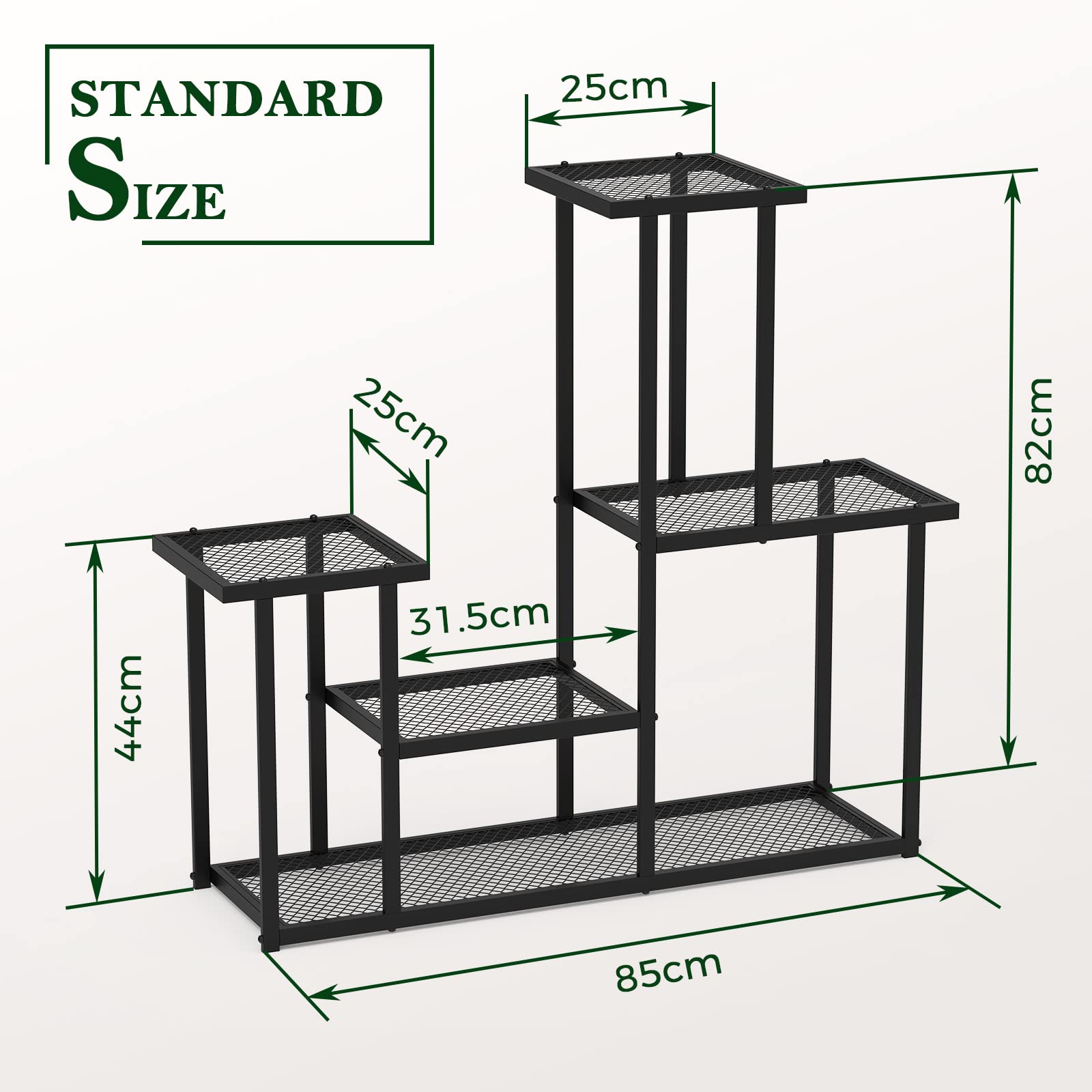 G TALECO GEAR Pflanzenständer, Blumenständer für drinnen und draußen, mehrstöckiges Blumenregal, für Zimmerecke, Wohnzimmer, Balkon, Terrasse, Hof (M)