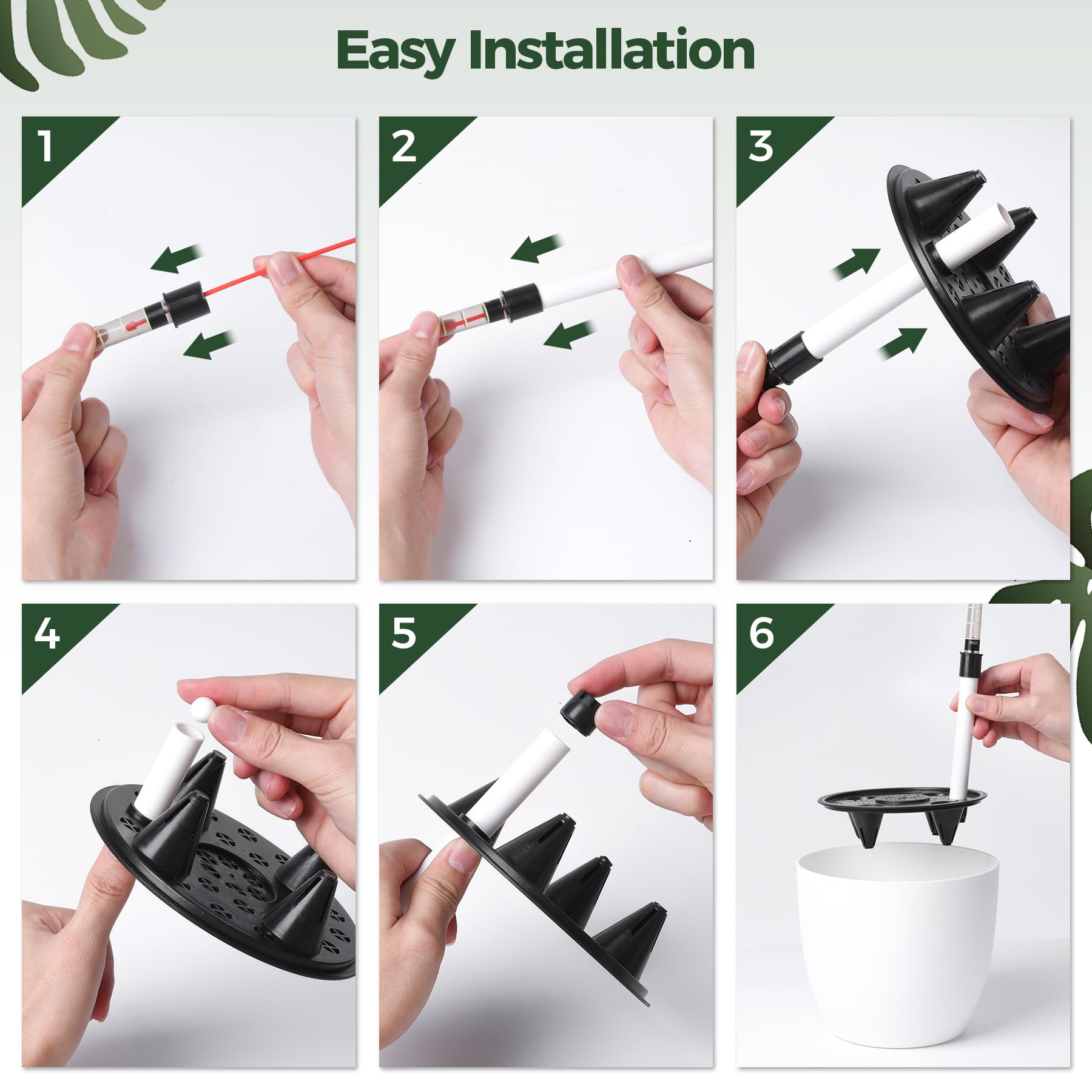 T4U 22cm Selbstwässernder Blumentopf mit Wasseranzeiger Weiß 4er-Set, Selbstbewässerung Wasserspeicher Pflanzgefäß Übertopf für Innen- und Außenbereich