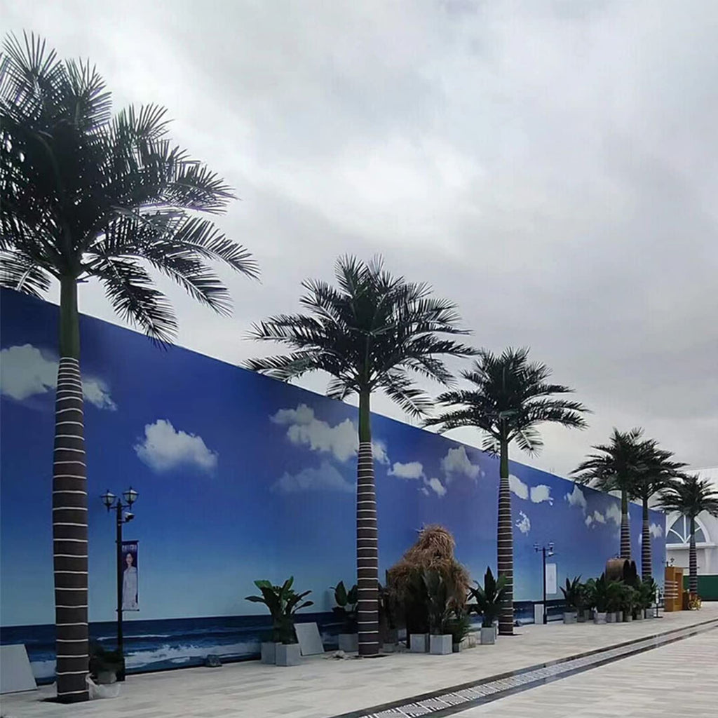 WgGUIF Artificial Palm Trees for Outdoors, Palm Tree Decor with Standle Trunk, Tropical Palm Artificial Plant Tree, Fake Palm Tree for Garden 2m