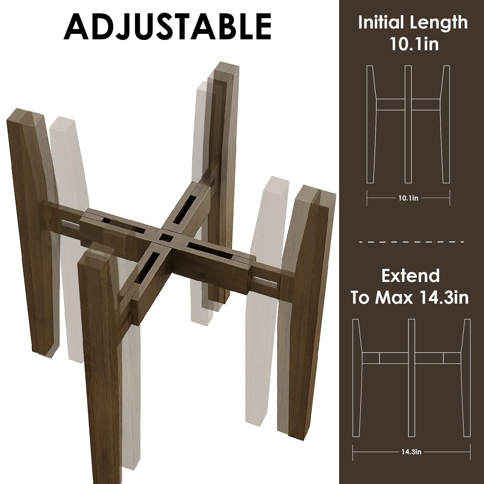 Bamworld Blumenhocker Outdoor Blumenständer Bambus Pflanzenhocker Indoor Blumentreppe Outdoor Wetterfest Blumenbank Für Draußen Blumenregal Balkon Teleskop Blumenregal Wohnzimmer