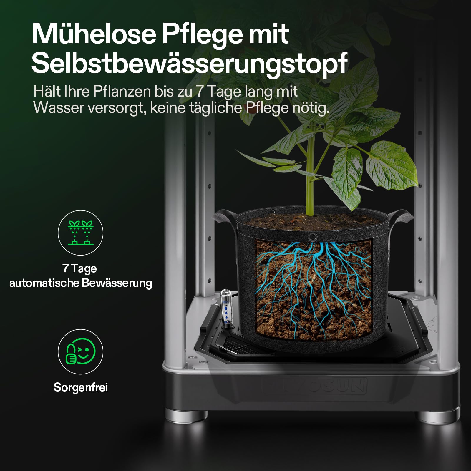 VGrow All-in-One Smart Grow Box, Professionelles System mit Samsung LM301H EVO Grow Lampe, Fortschrittliches Zirkulations- und Ventilationssystem, Bewässerung, Nährstoffzufuhr für Indoor-Hydroponik
