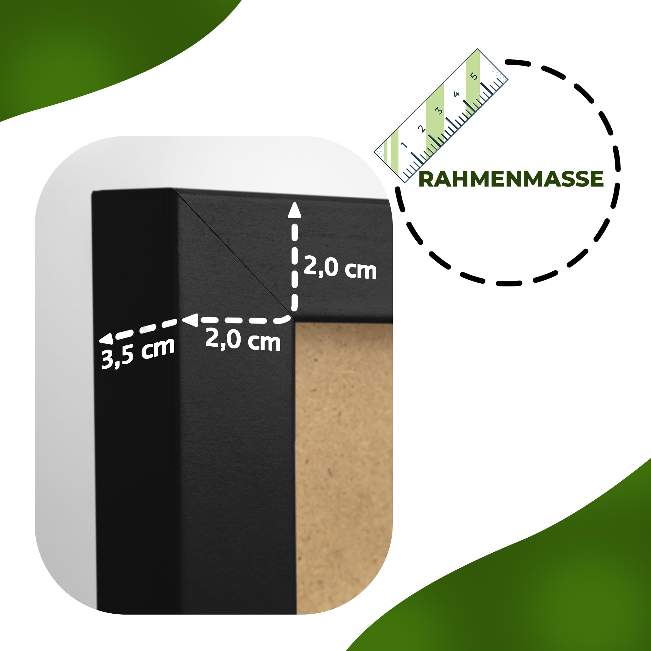 DIY Moosbild 100% Flachmoos, Moosbild selber Machen, Wandbild selber kleben, Do it Yourself Set Moos kleben Wanddeko selbst herstellen (Schwarz, 60x30 cm)