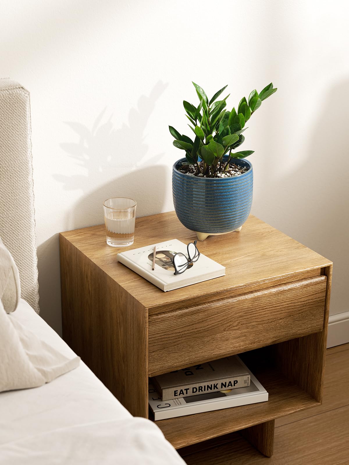 LE TAUCI 2 er Pack Keramik Blumentöpfe mit Füßen, 12+16 cm Durchmesser Klein Übertöpfe Set, Blumentopf für Zimmerpflanzen mit Abflussloch, Reaktive Glasur Blau