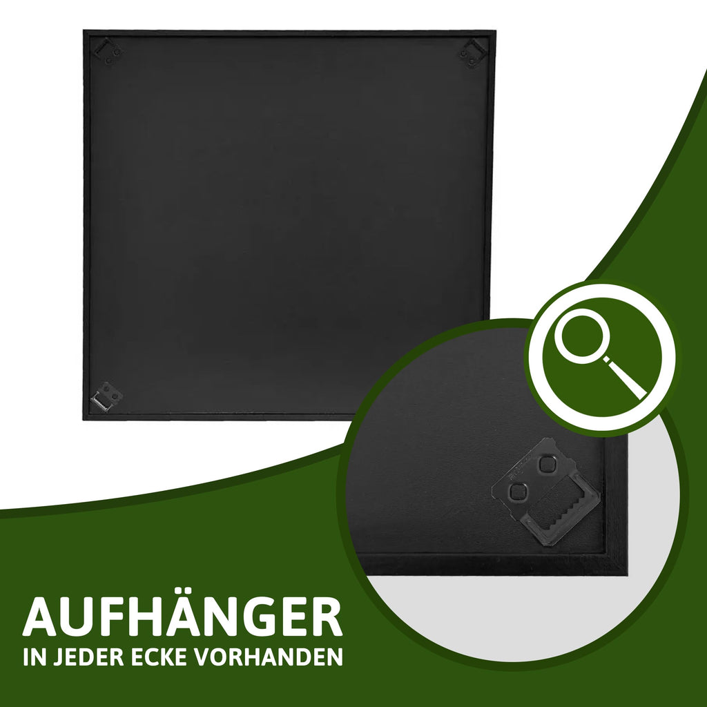 DIY Moosbild 100% Flachmoos, Moosbild selber Machen, Wandbild selber kleben, Do it Yourself Set Moos kleben Wanddeko selbst herstellen (Schwarz, 60x30 cm)