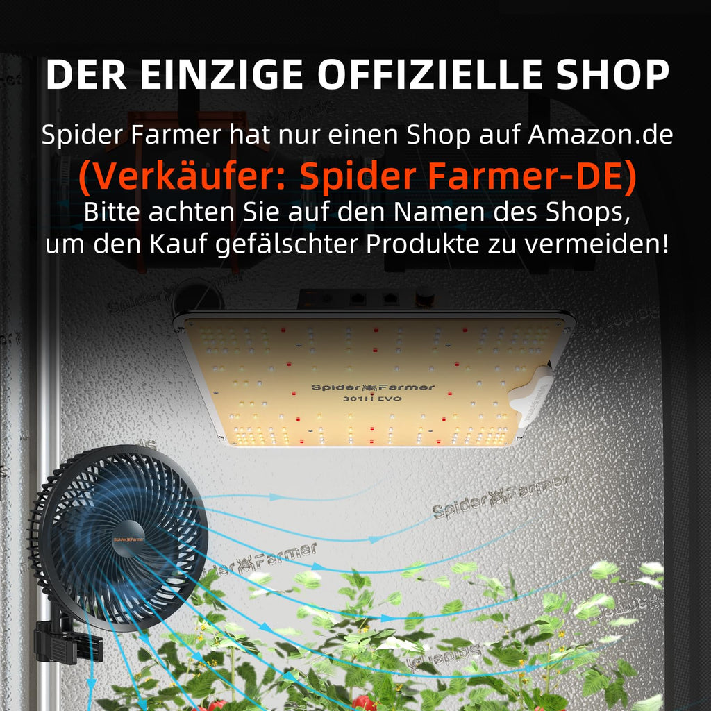 Spider Farmer SF1000 Growzelt Komplettset Grow Light Dimmbarer LED Grow Lampe Vollspektrum Samsung LM301H EVO LEDs GrowZelt Kit Komplettes 70x70x160cm Hydroponics Growing Tent Set Belüftungssystem