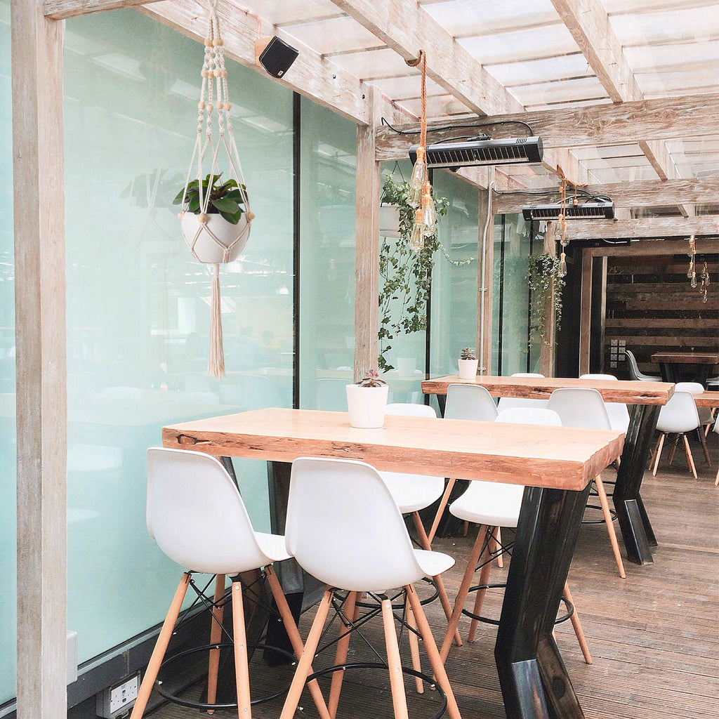 Petutu 5er Set Makramee Blumenampel, Boho Deko Baumwollseil Hängeampel Blumentopf Pflanzen Halter Aufhänger für Innen Außen Decken Balkone Wanddekoration (Beige)