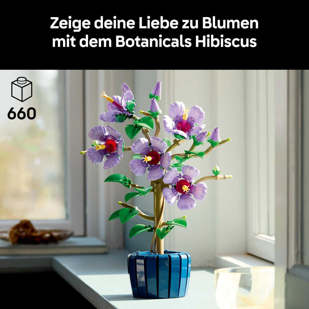 Lego Hibiskus Blume (10372) - Blumen Lego Botanicals, Blumenstrauß Deko (inkl. bedruckter Fliese)