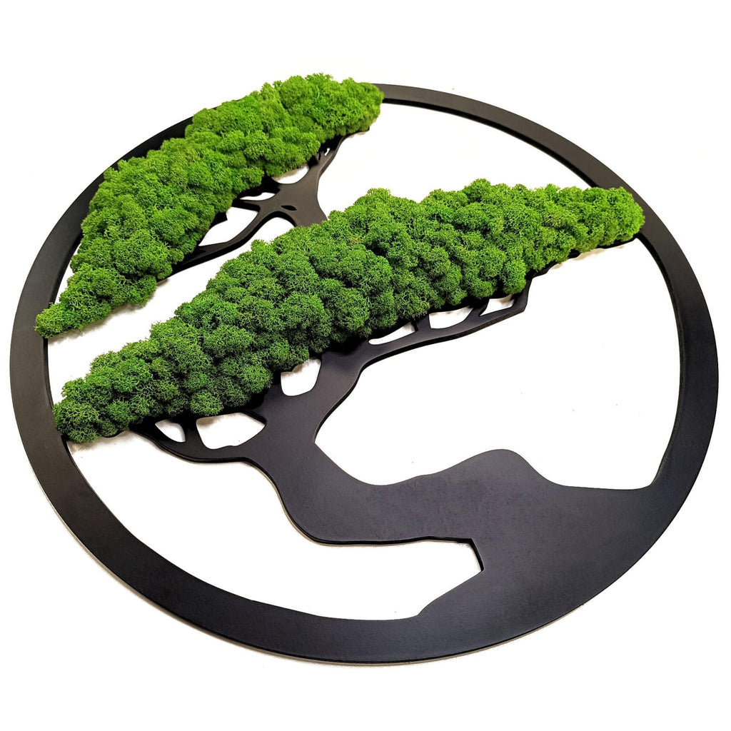 Scandinavian Moss Moosbilder in Form Eines Baumes - Schön Aussehender Wand Baum - Bringen Sie Leben Ihre Wohnung - Wandbild aus Natürlichen Rohstoffen und Deko Moos 50cm