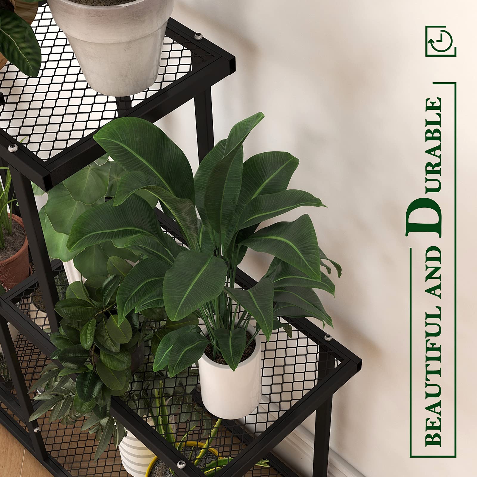 G TALECO GEAR Pflanzenständer, Blumenständer für drinnen und draußen, mehrstöckiges Blumenregal, für Zimmerecke, Wohnzimmer, Balkon, Terrasse, Hof (M)