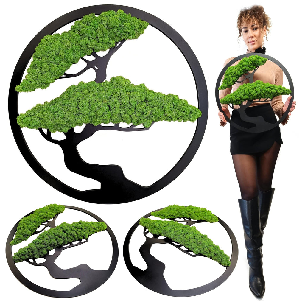 Scandinavian Moss Moosbilder in Form Eines Baumes - Schön Aussehender Wand Baum - Bringen Sie Leben Ihre Wohnung - Wandbild aus Natürlichen Rohstoffen und Deko Moos 50cm