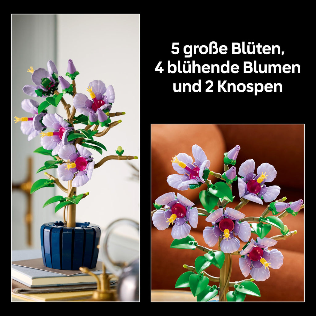Lego Hibiskus Blume (10372) - Blumen Lego Botanicals, Blumenstrauß Deko (inkl. bedruckter Fliese)