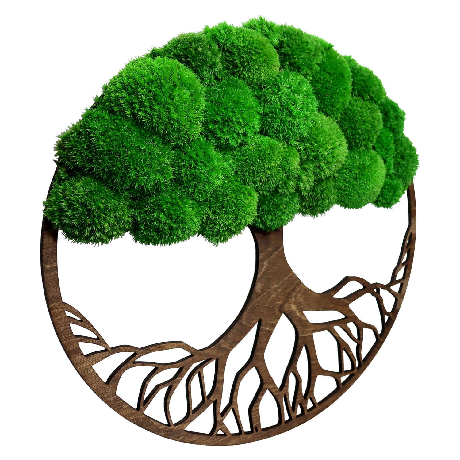 Hello Moss - Moosbild -Wanddeko Moosbilder 40cm in Form Eines Baumes - Schön Aussehender Wand Baum - Wandbild aus Natürlichen Rohstoffen und Deko Moos