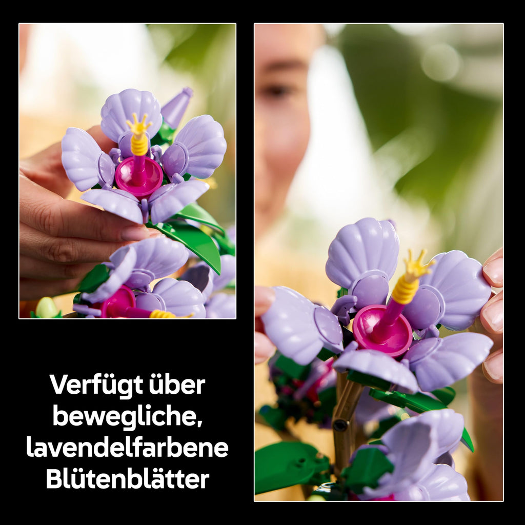 Lego Hibiskus Blume (10372) - Blumen Lego Botanicals, Blumenstrauß Deko (inkl. bedruckter Fliese)