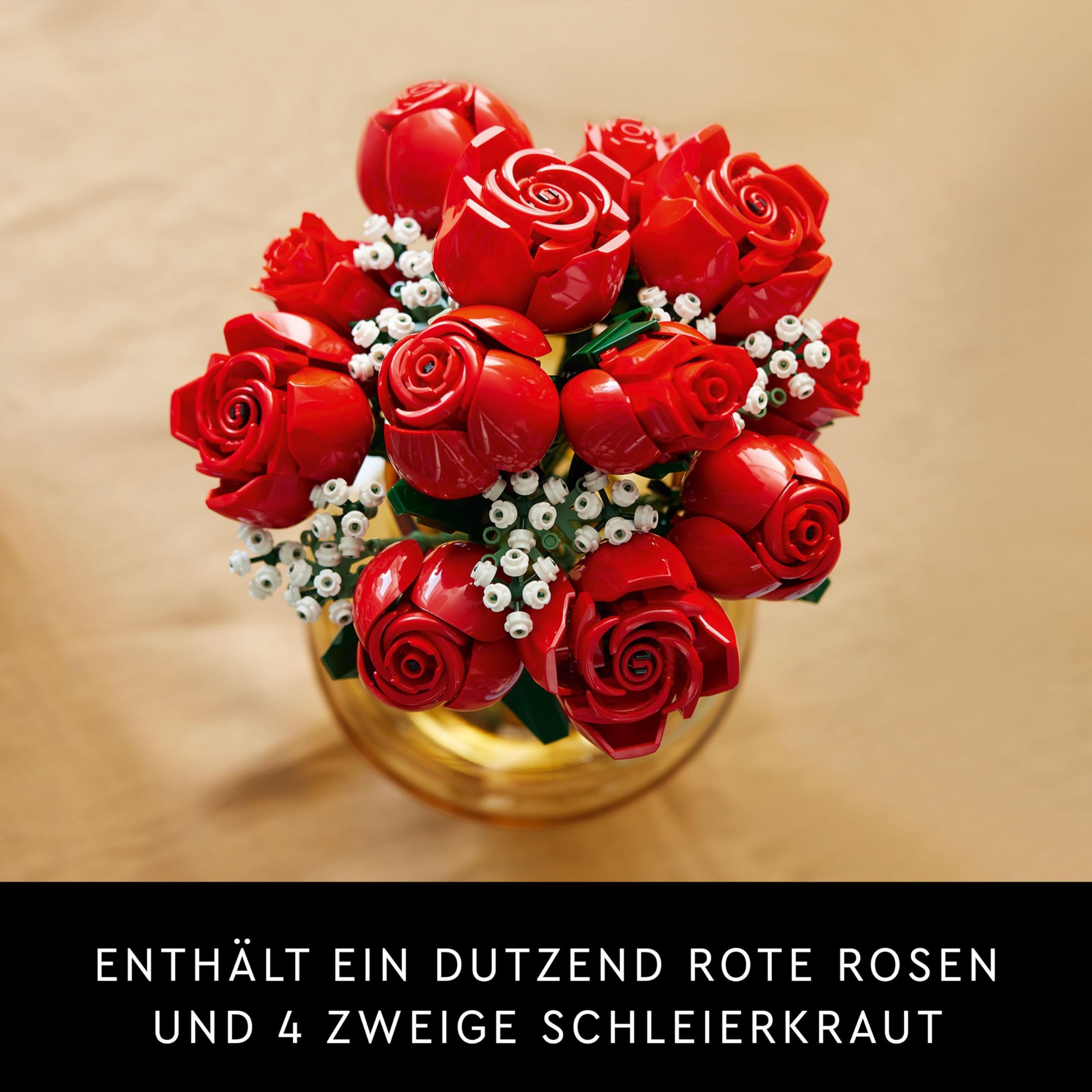 LEGO Icons Rosenstrauß, künstliche Blumen als Zimmer-Deko & Icons Orchidee, Künstliche Pflanzen Set mit Blumen, Modellbausatz für Erwachsene