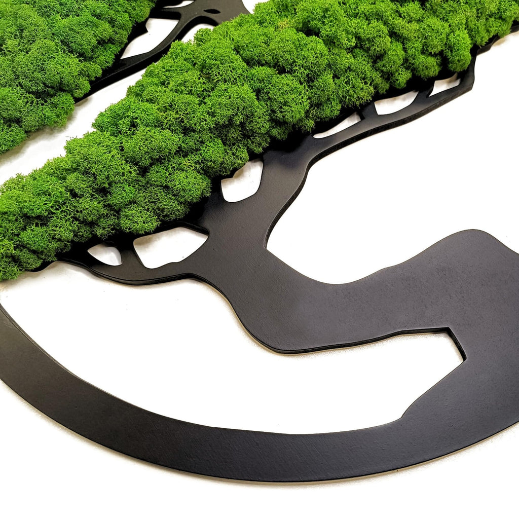 Scandinavian Moss Moosbilder in Form Eines Baumes - Schön Aussehender Wand Baum - Bringen Sie Leben Ihre Wohnung - Wandbild aus Natürlichen Rohstoffen und Deko Moos 50cm