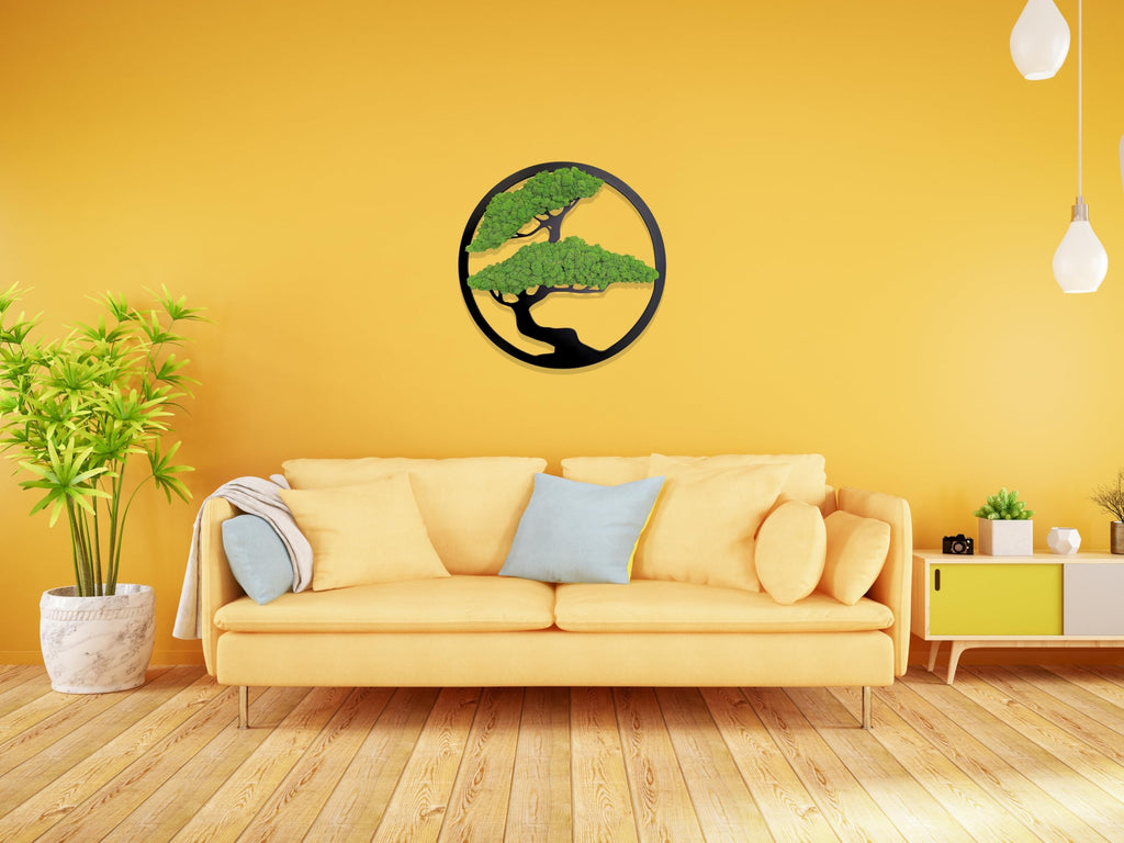 Scandinavian Moss Moosbilder in Form Eines Baumes - Schön Aussehender Wand Baum - Bringen Sie Leben Ihre Wohnung - Wandbild aus Natürlichen Rohstoffen und Deko Moos 50cm