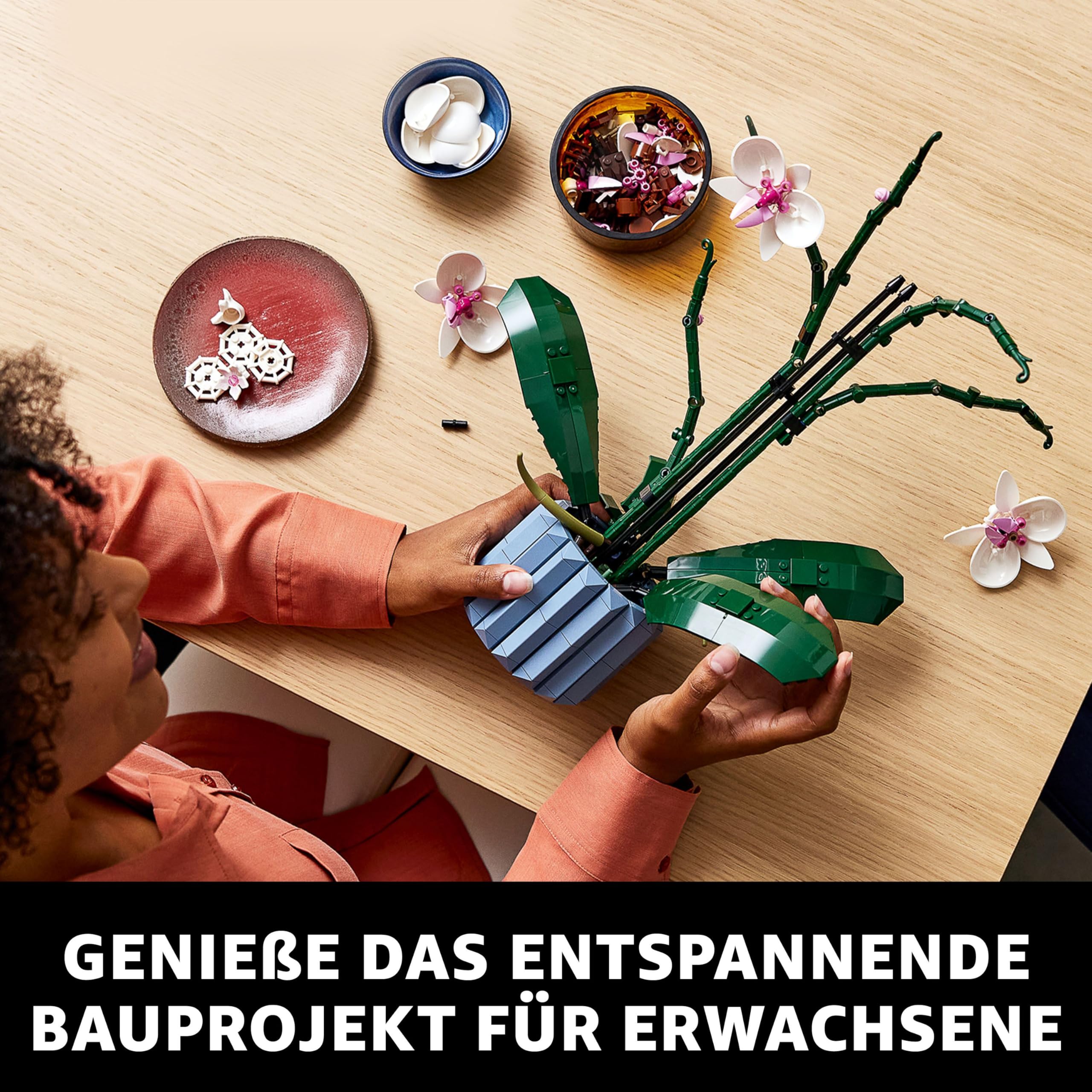 LEGO Botanicals Orchidee - Künstliche Pflanzen Set mit weißen und rosa Blumen - Modellbausatz für Erwachsene - Home und Zimmer-Deko - Botanik Kollektion - Geschenke für Frauen und Männer 10311