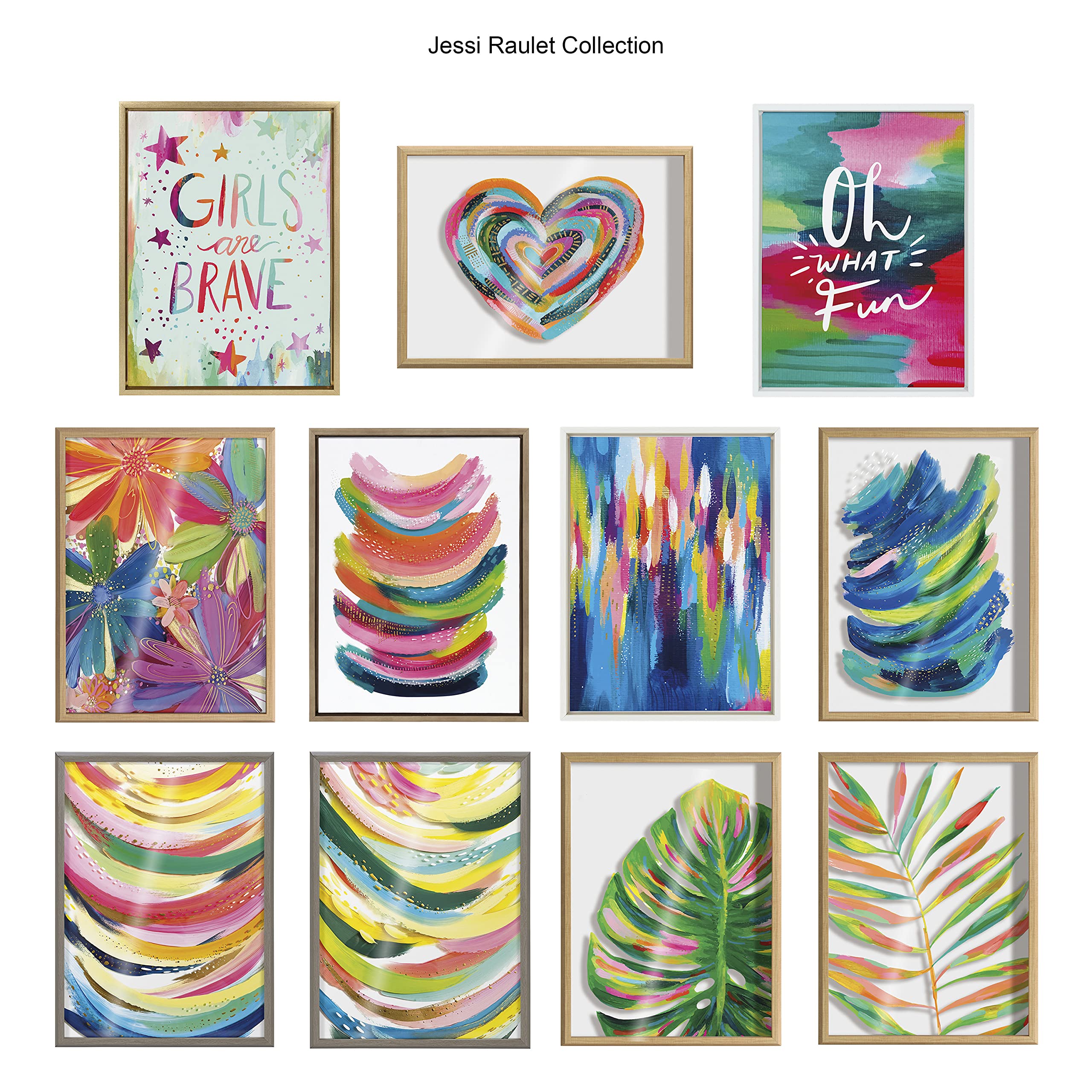 Kate and Laurel Blake Monstera gerahmtes bedrucktes Glas-Wandbild von Jessi Raulet of Ettavee, 45,7 x 61 cm, natürlich, dekorativer Kunstdruck für die Wand